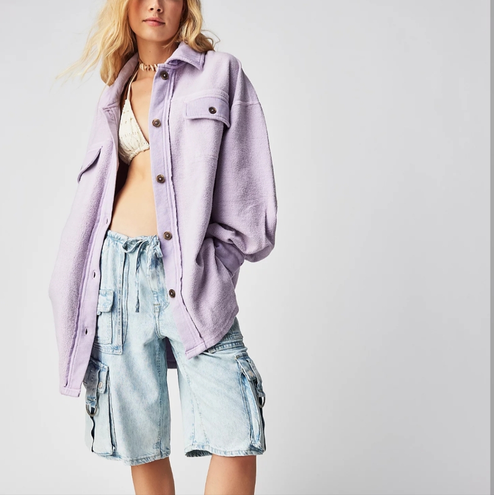 Light Blue Denim Cargo Shorts
